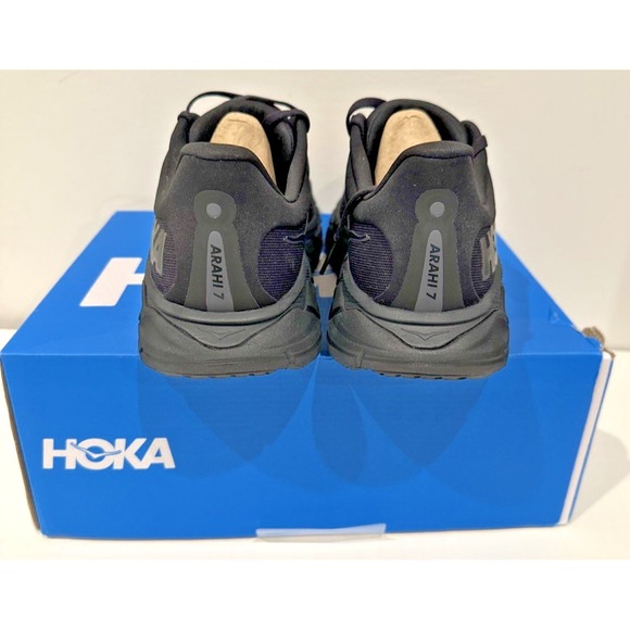 Hoka One One Women Size 10B Arahi 7 Triple Black Running Athletic Sneakers - Picture 4 of 10